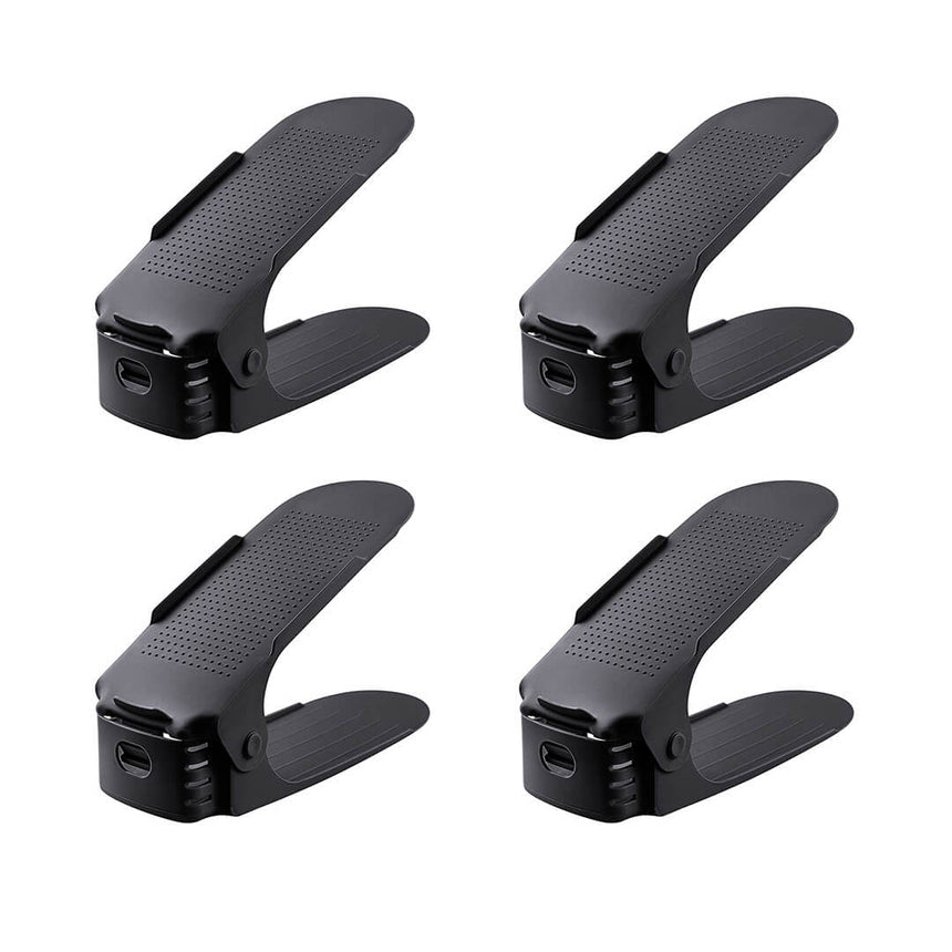 Shoe organizer that doubles closet storage space, black color