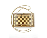Backgammon Wooden Inlay Shoulder Bag
