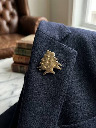 Brass Lebanese Cedar Pin