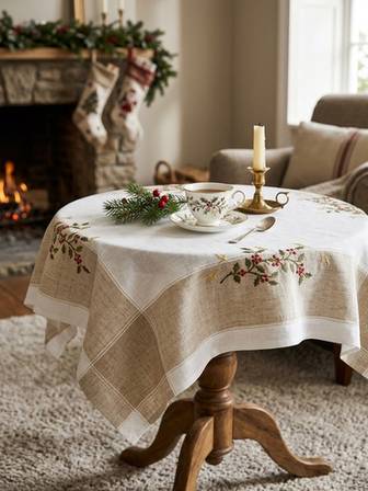 Christmas Ornament Tablecloth (1m x 1m)