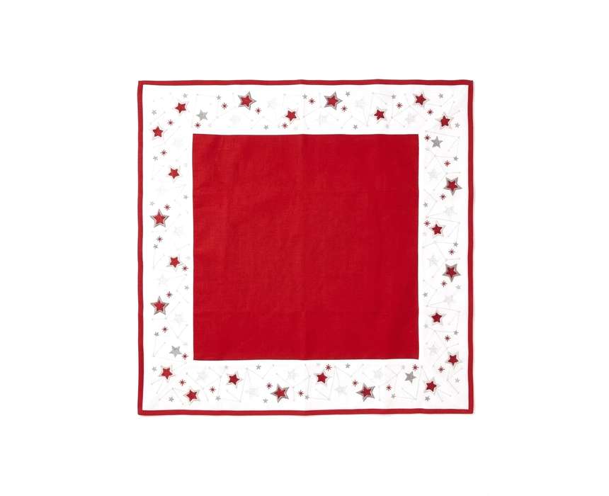 Christmas Stars Linen Tablecloth (1m x 1m)