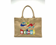Colourful Beirut Ash Jute Tote Bag