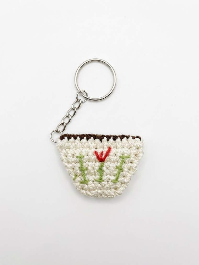 Crochet Coffee Cup Keychain