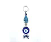 Evil Eye and Blue Fish Keychain