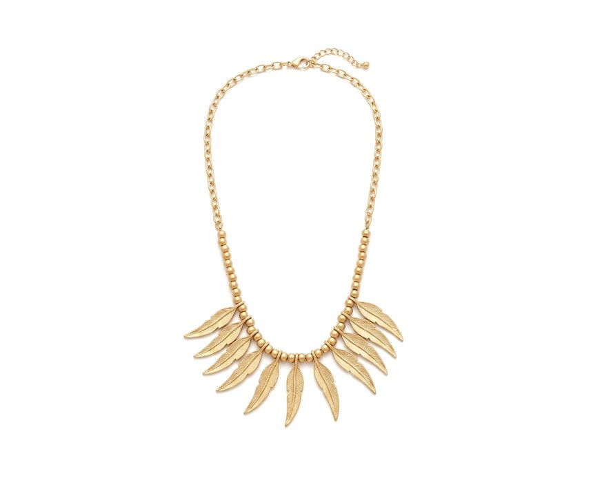 Gold Plated Olive Leaf Collar Necklace