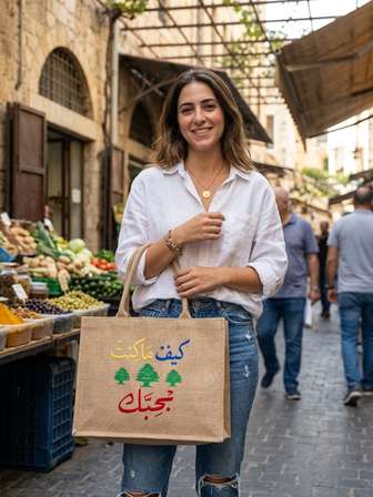 Lebanon Lovers Ash Jute Tote Bag