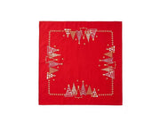 Red Festive Christmas Tree Square Tablecloth (1m x 1m)
