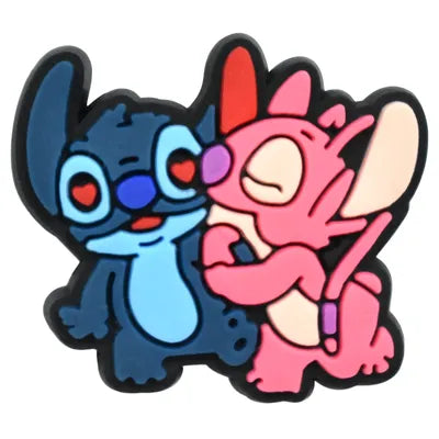 Stitch and Angel Kissing Croc Charm Lilo and Stitch