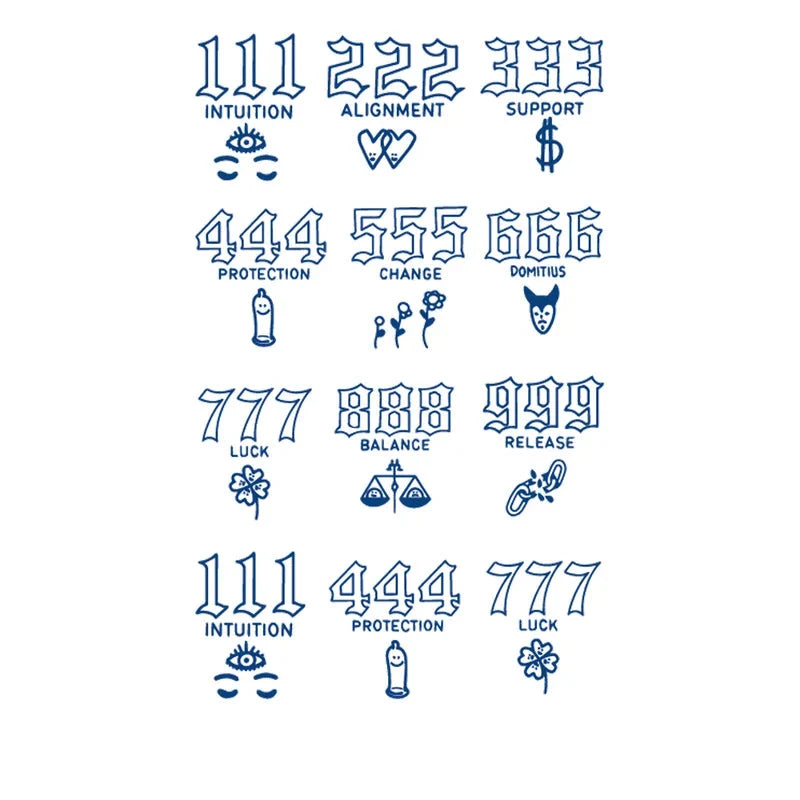 Angel Numbers Jagua Tattoo Designs
