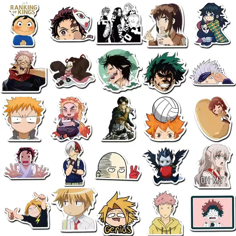 Anime Mix Sticker Set of 50 pieces