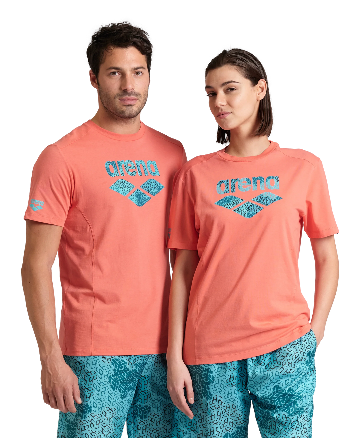 Arena Cotton Logo Calypso Coral T-Shirt