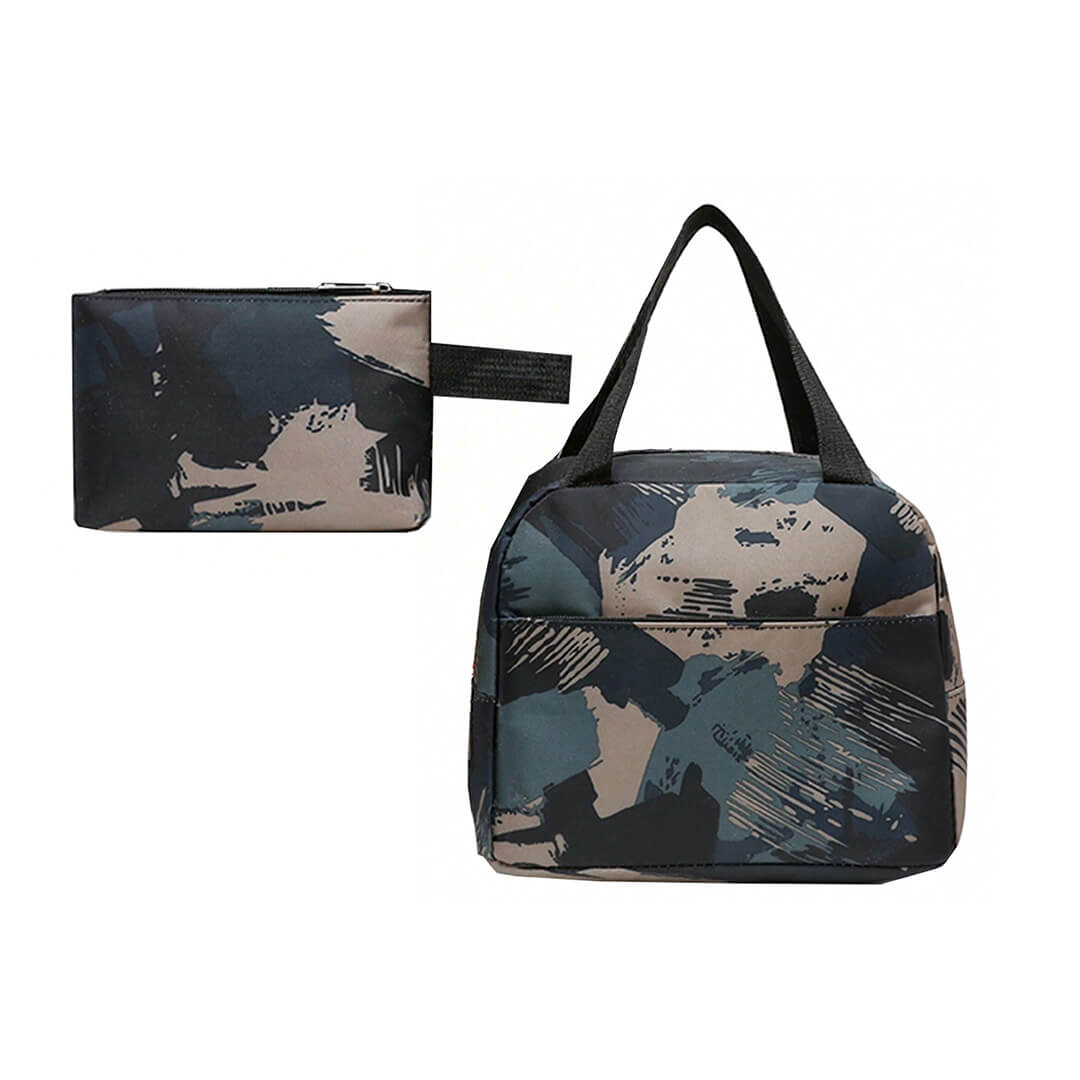 Kids school matching army lunch bag and pencil pouch