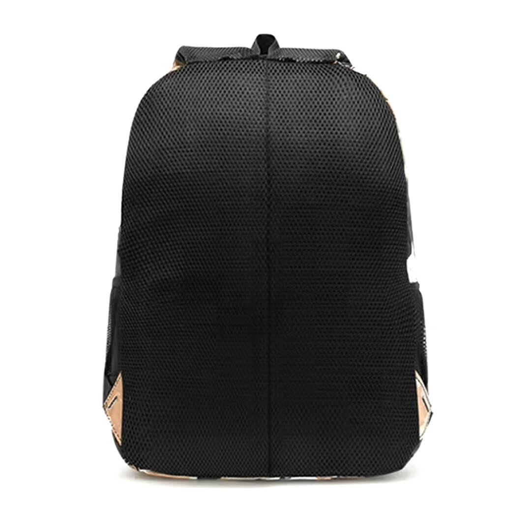 Gradient army green backpack with front zip pocket and padded back