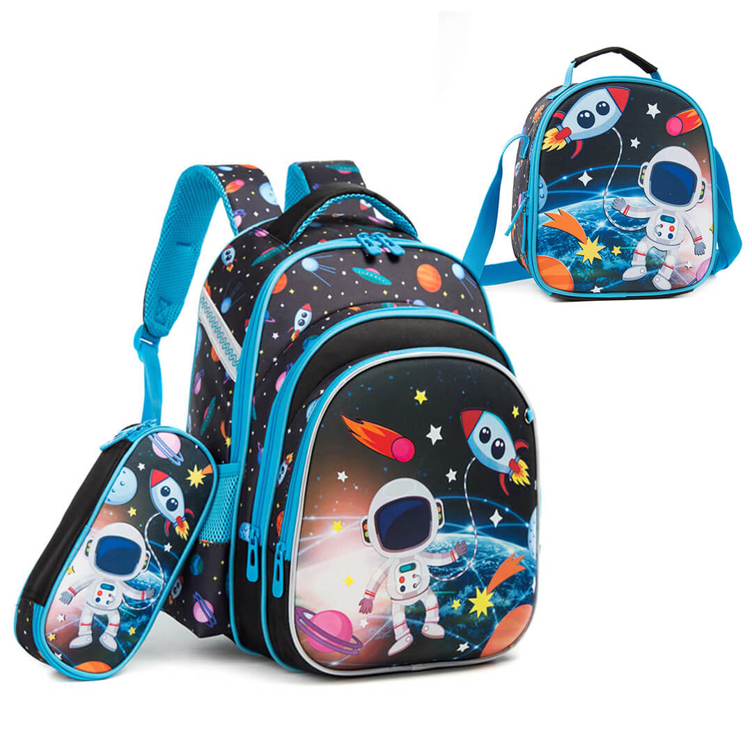 3-Piece Astronaut Space-Themed Backpack Set
