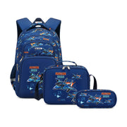 Navy plane design backpack with lunch bag and pencil case