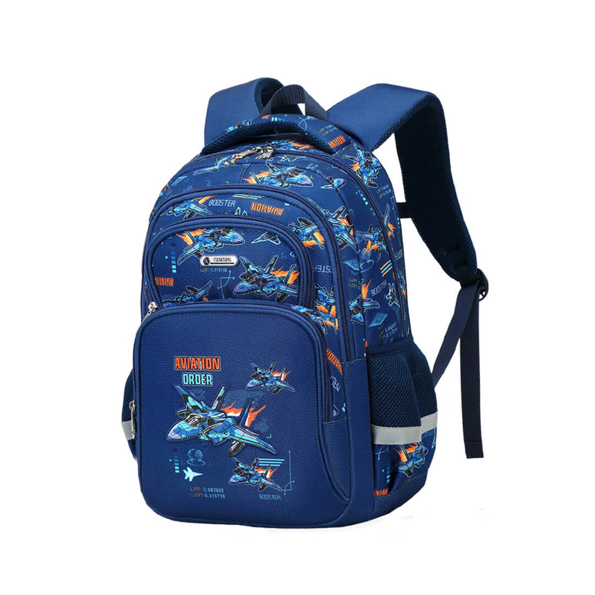 Lightweight dark blue aviation theme backpack set