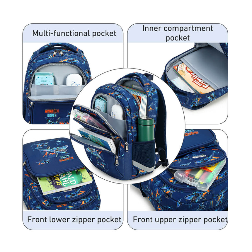 Spacious aviation backpack with inner compartment