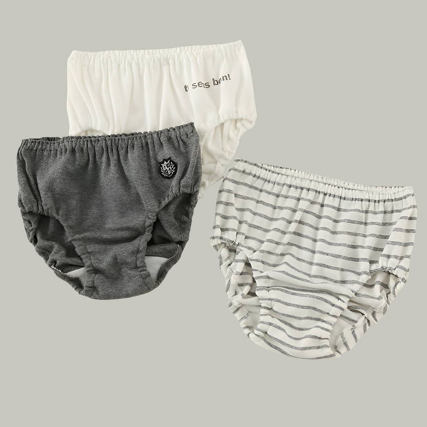 Boys Cotton Panties (3pcs)-Grey | Size 2–12Y