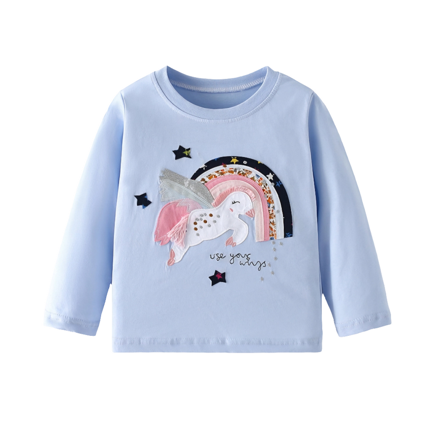 Girls’ 100% Cotton 3D Unicorn Top | 1–9Y