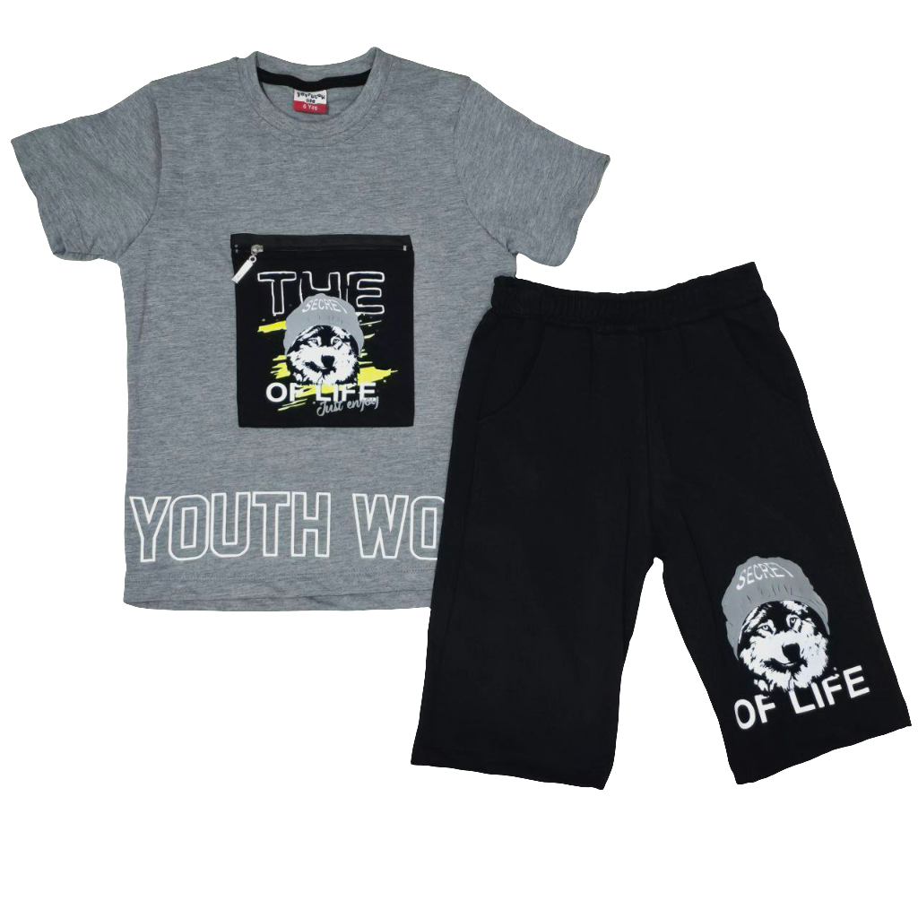 Boys’ Cotton Wolf Summer Set / 5–6Y