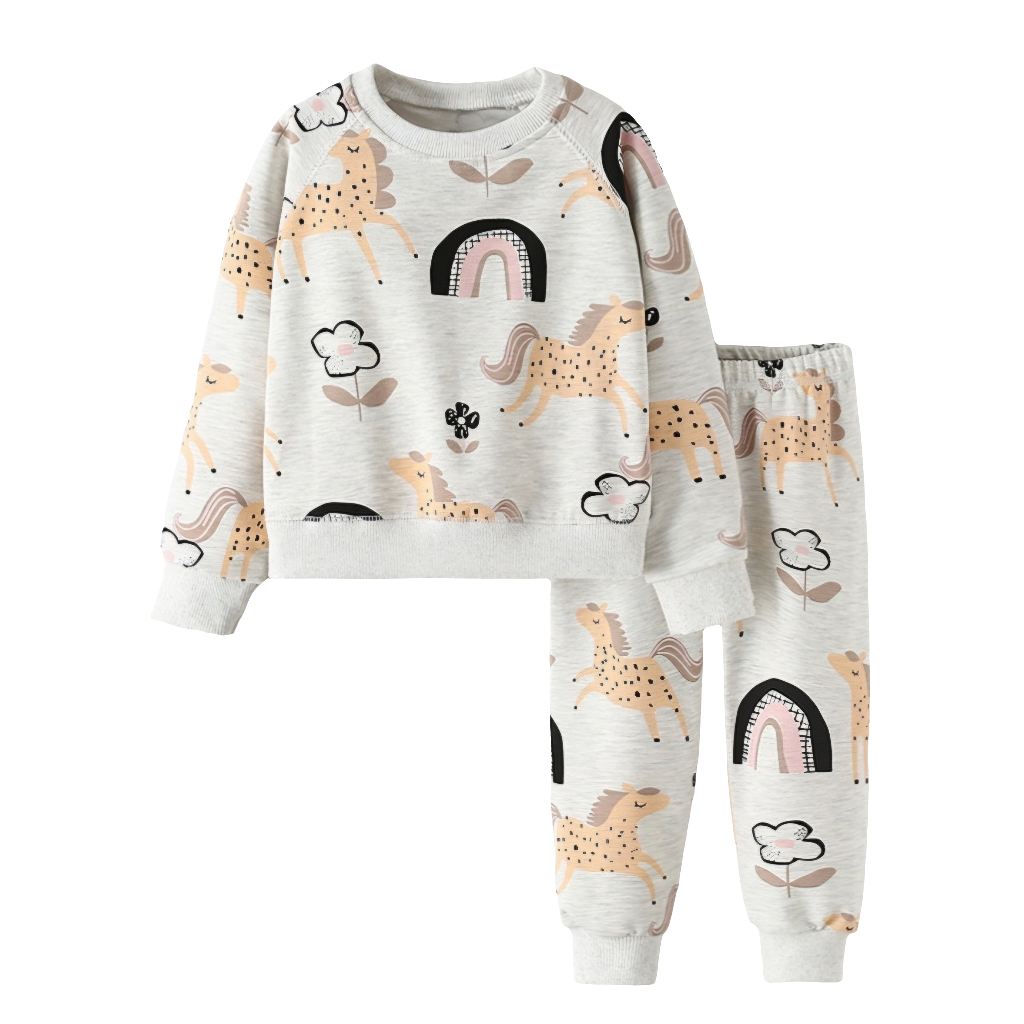 Girls’ 100% Cotton Rainbow Outfit / 8Y