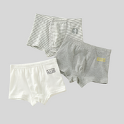 Boys Cotton Boxer Shorts (3 pcs) – Grey Line | Size 4-14Y