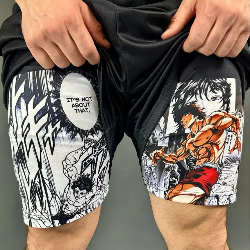 Baki The Grappler 2 Layer Mesh Shorts