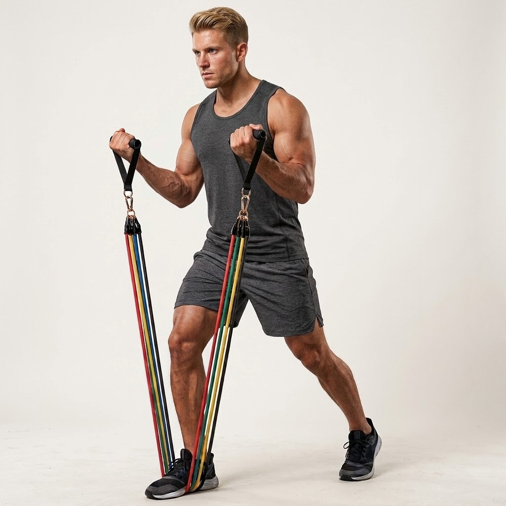 2 In 1 Wall Mounted Pull-Up Bar And Resistance Band