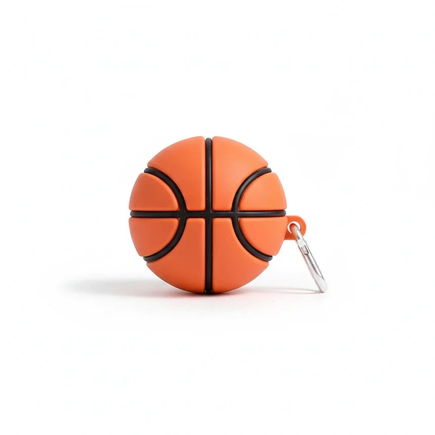 Basketball-shaped keychain on a white background