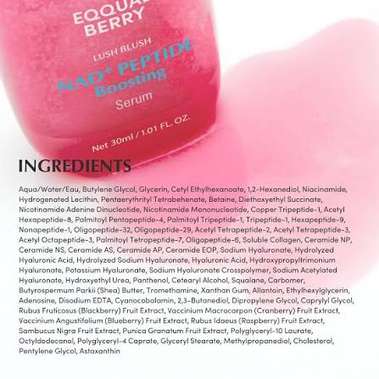 EQQUALBERRY Lush Blush NAD+ Peptide Boosting Serum, 30ml