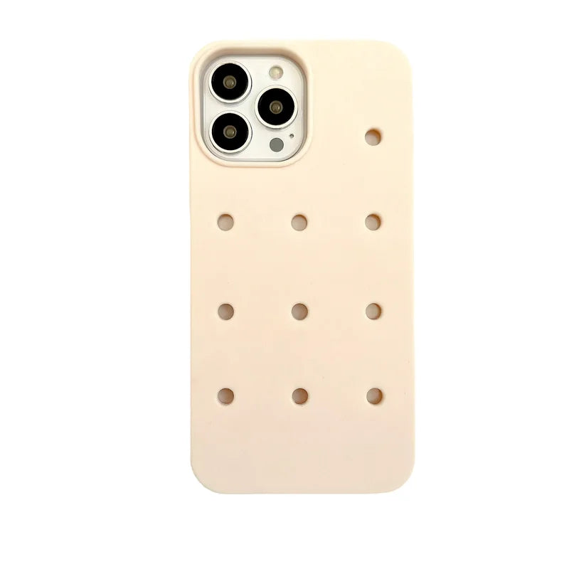 beige or ivory iphone croc pin case with holes