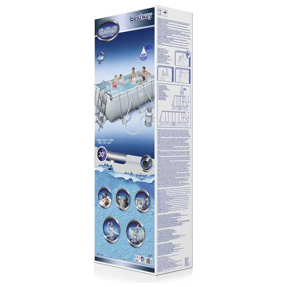 Power Steel 404x201x100cm Rectangular Tubular Pool home pool Power Steel 404x201x100cm Rectangular Tubular Pool Power Steel 404x201x100cm Rectangular Tubular Pool Bestway