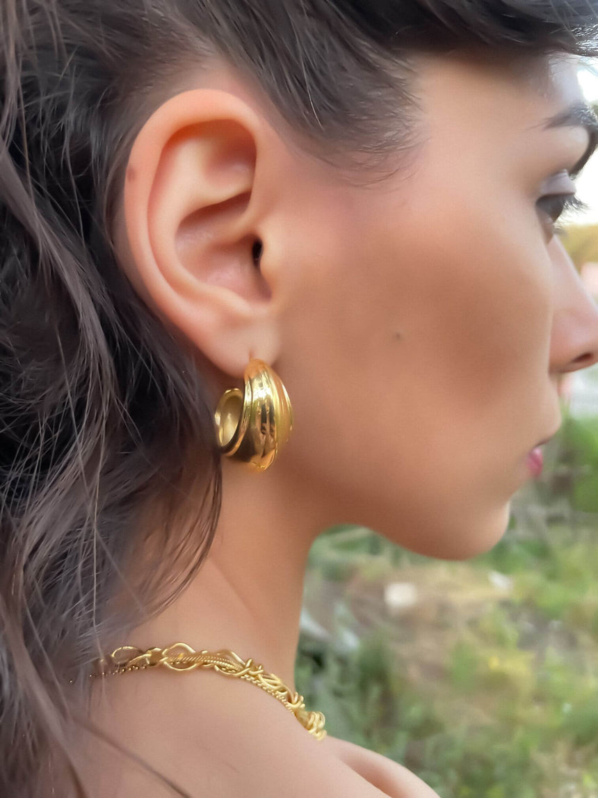 Big Croissant Hoops Earrings