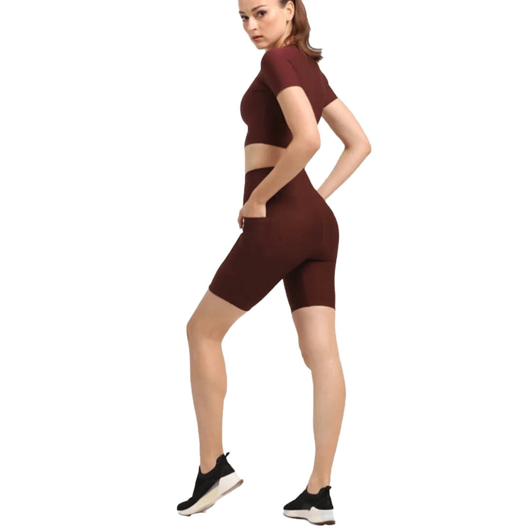 Biker Tights Pocket Shorts Damson