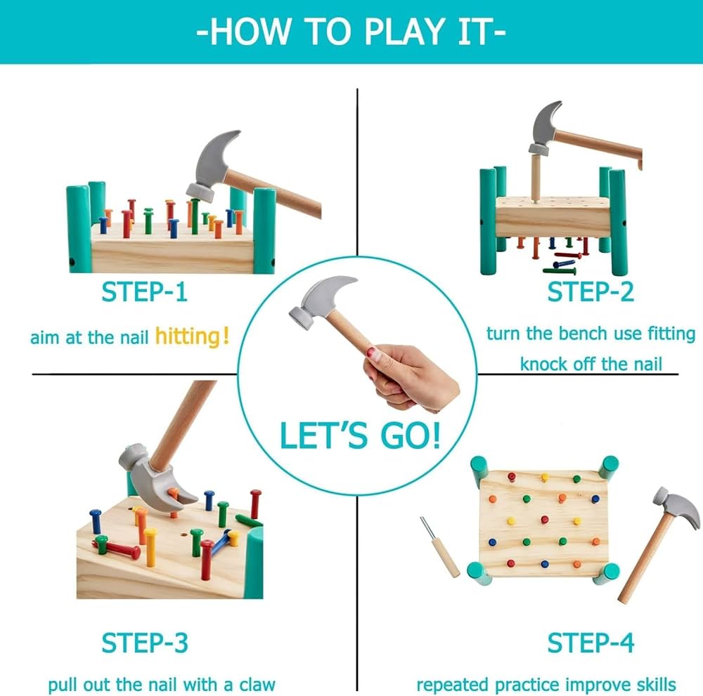 Wooden Knock Nails Toy