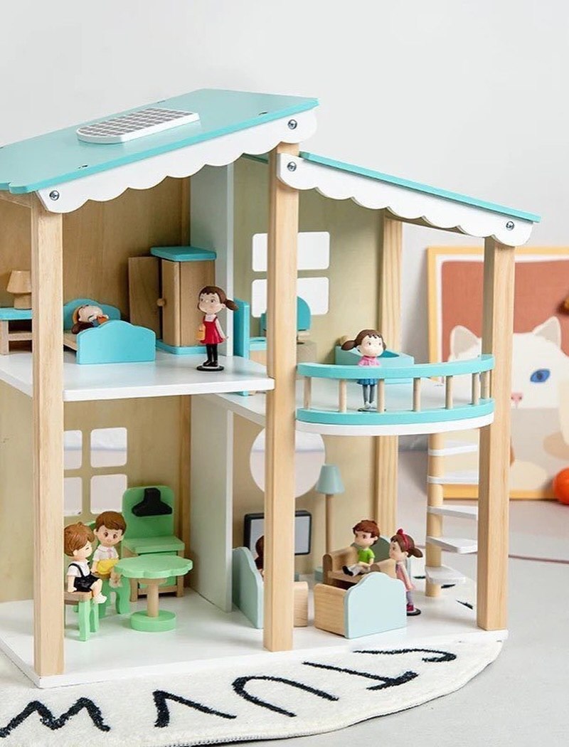 Wooden Dollhouse Furniture Set