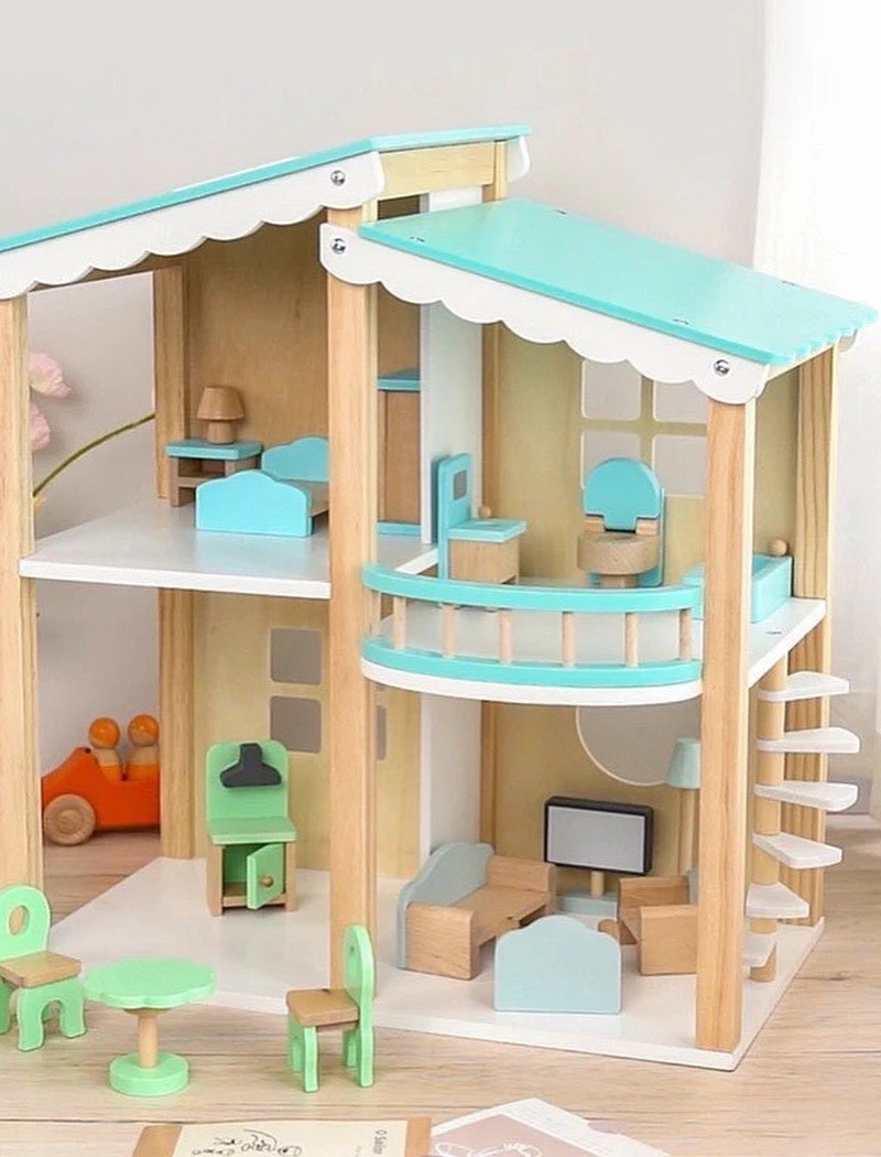 Wooden Dollhouse Furniture Set