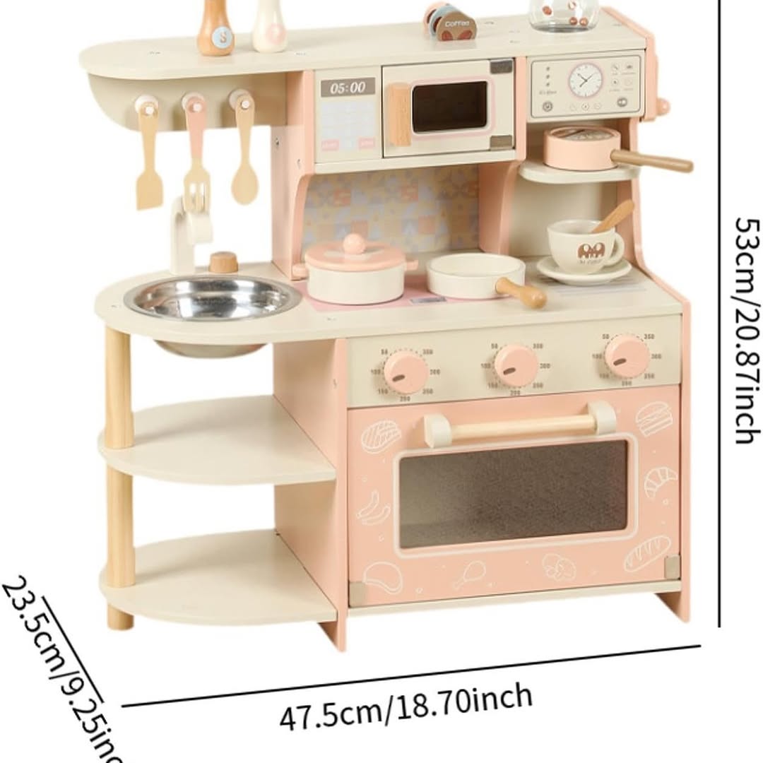 Wooden Kids Pretend Play Kitchen