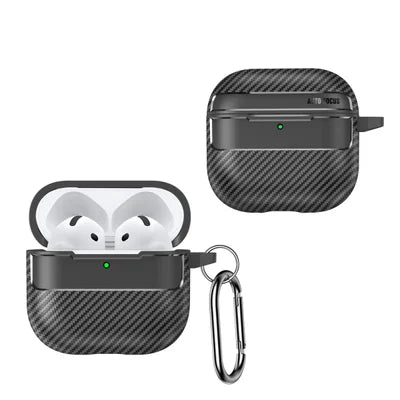 Black Carbon Fiber Case for Apple Airpods 4th Generation