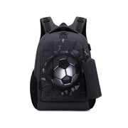 Football hard-shell school backpack set with detachable pencil case
