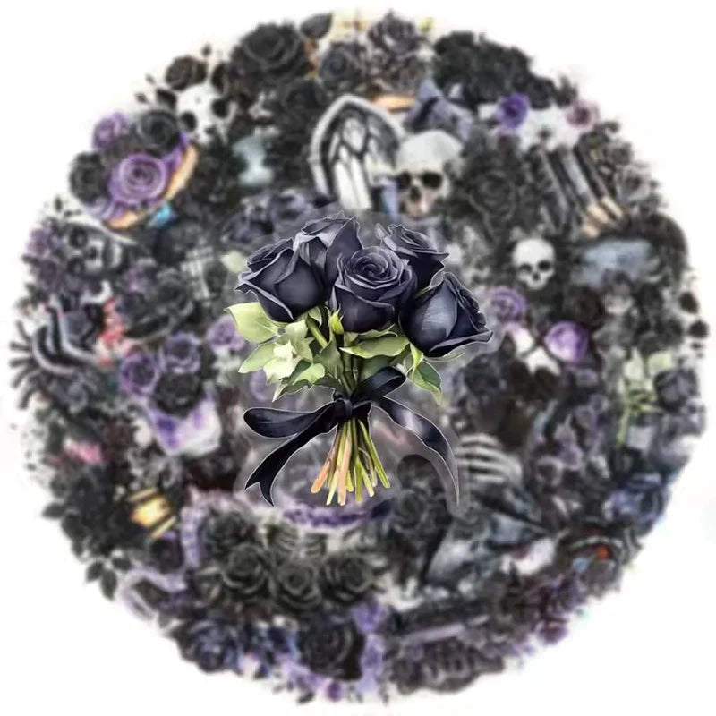 Dark Gothic Sticker Set for Goths 50 pieces Waterproof