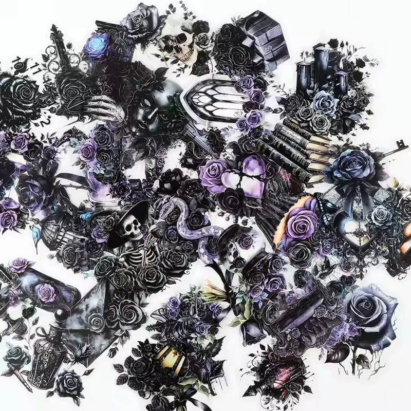 Dark Gothic Sticker Set for Goths 50 pieces Waterproof