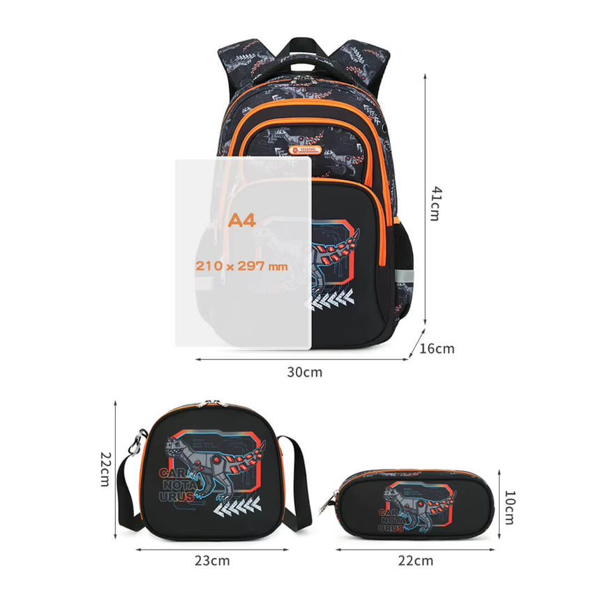 Cusangel Futuristic Dinosaur 3-Piece Backpack Set