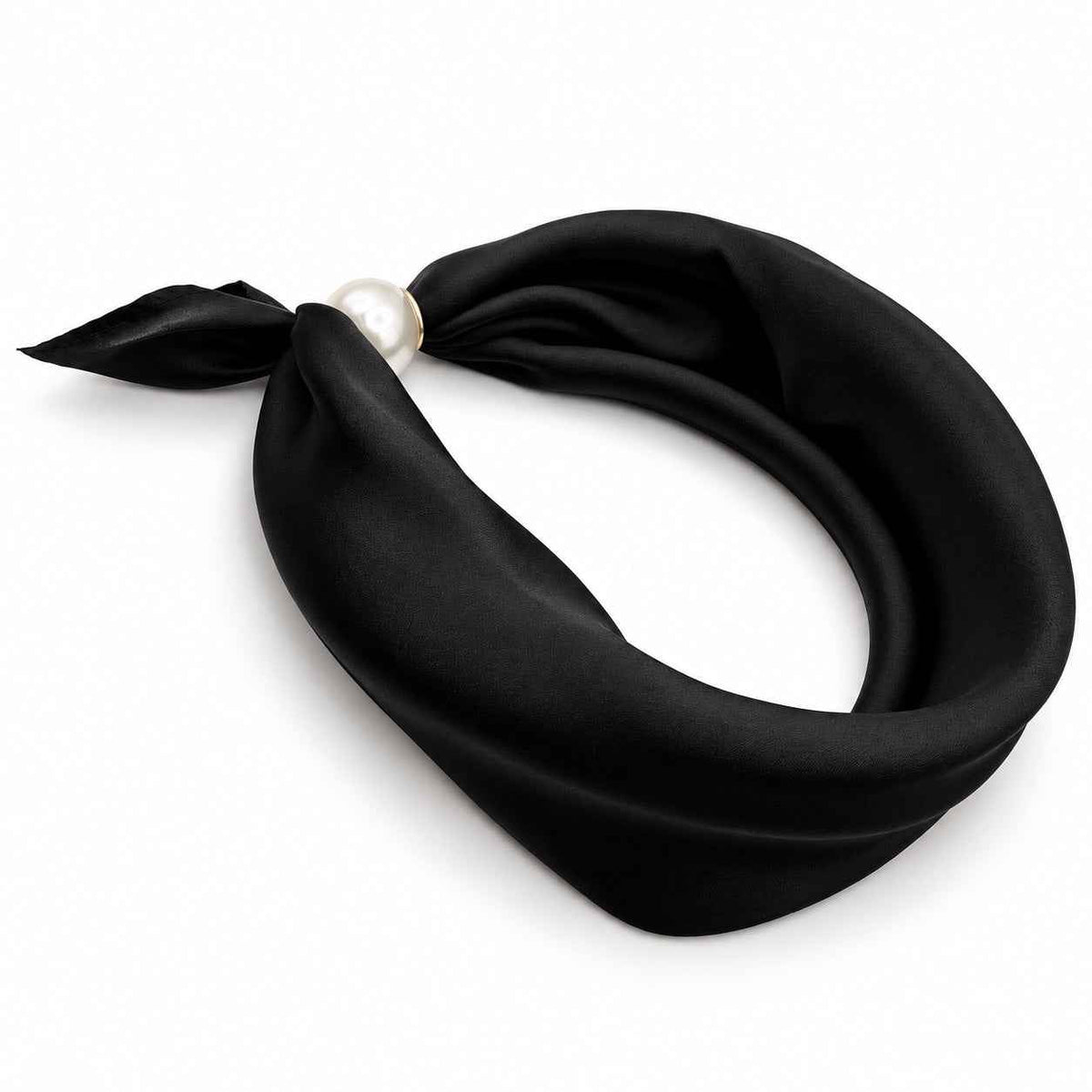 Black Satin Magnetic Scarf Petit Détail Lebanon