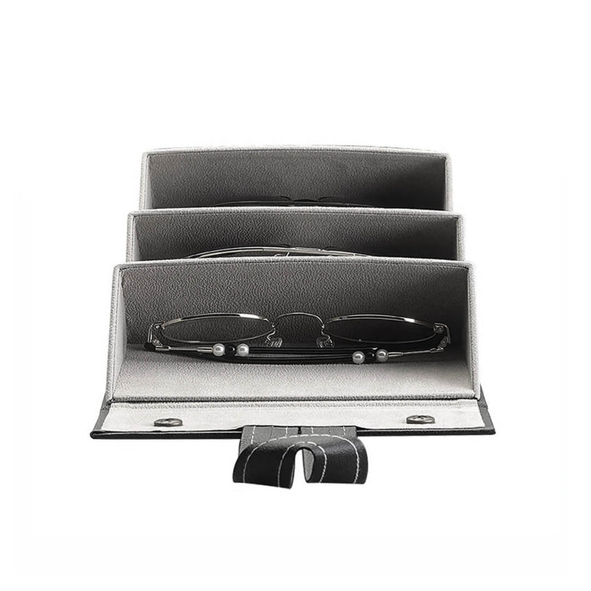 Portable Sunglasses Case – 3 Compartments for Travel
