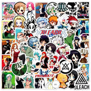 Collection of 'Bleach' anime stickers featuring various characters and logos.