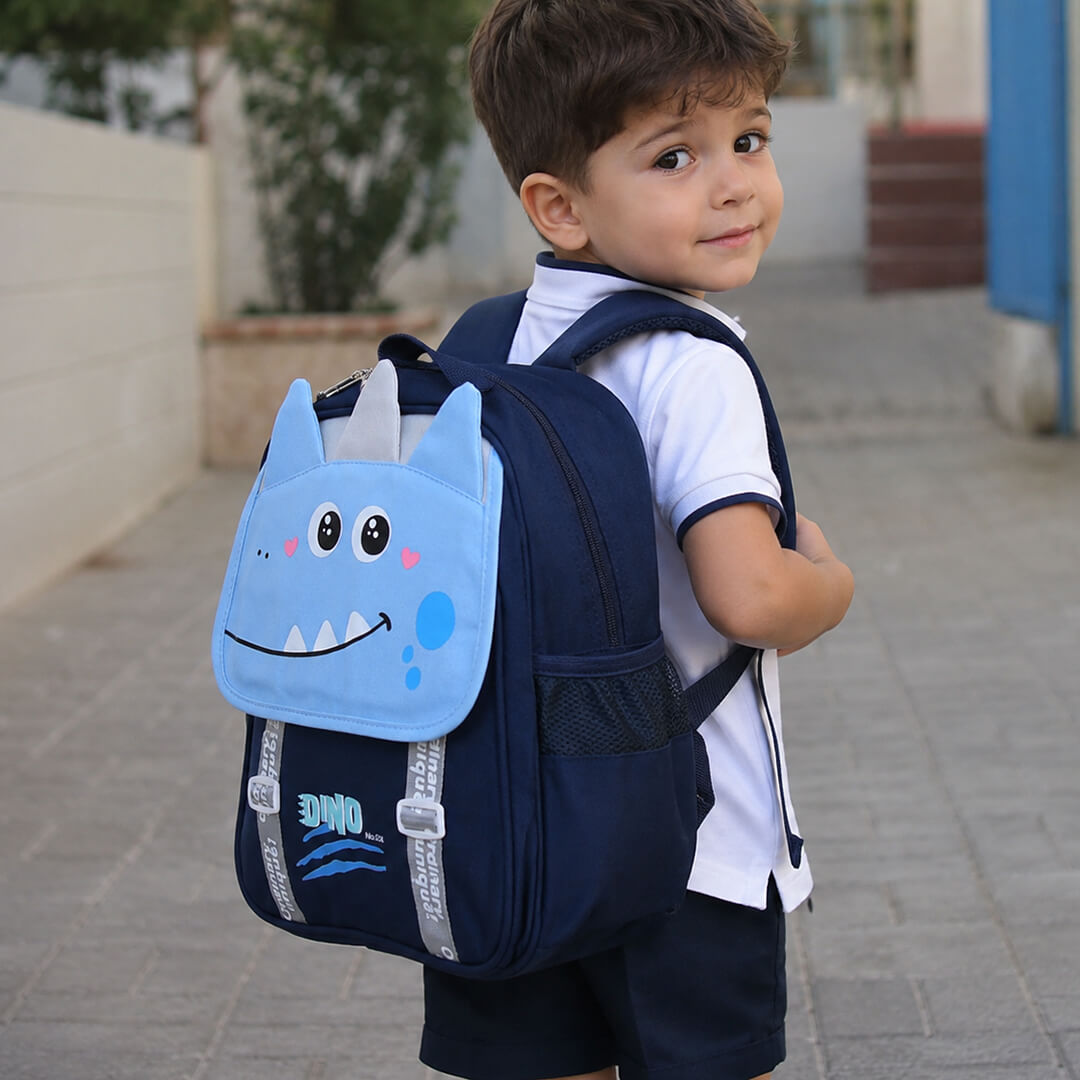 Blue Dinosaur backpack for boys in kindergarten classes