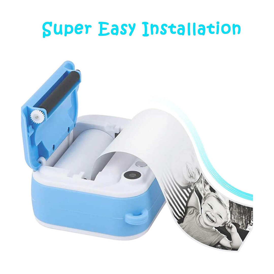 Kids Instant Print Camera Blue Dino 32GB