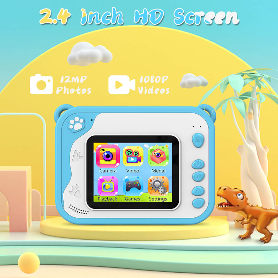 Kids Instant Print Camera Blue Dino 32GB