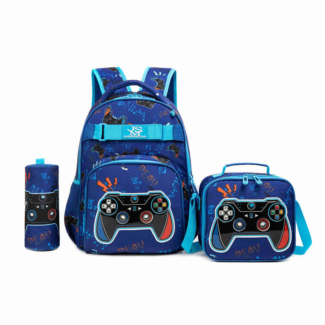 Blue PlayStation gamer backpack set – 3 pieces